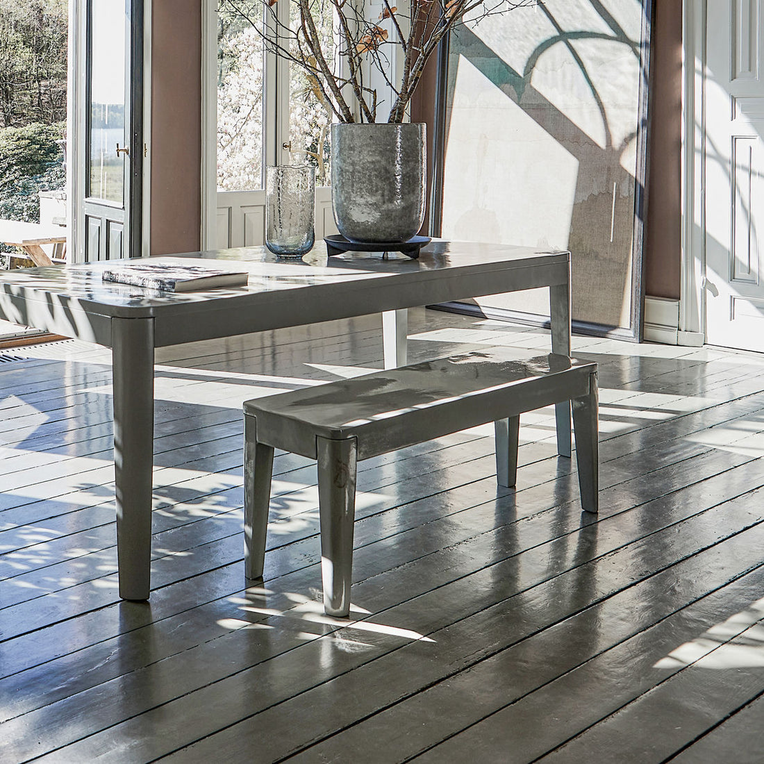 House Doctor Bench, Molon, Grey-L: 120 cm, W: 36 cm, H: 46 cm