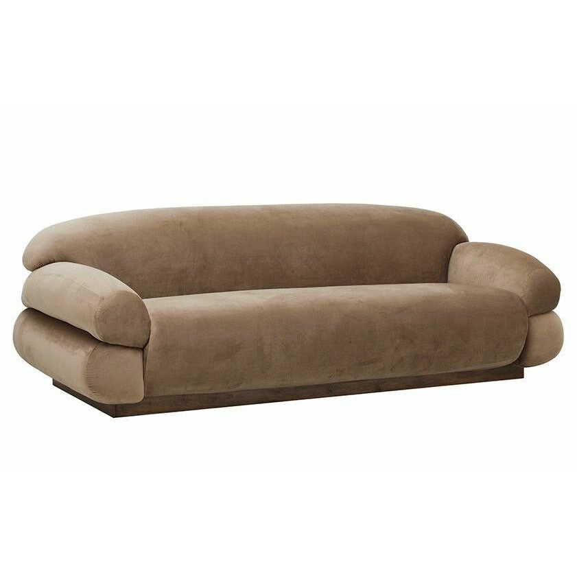 Nordal SOF sohva veluuripäällisellä - L214 cm - vaaleanruskea