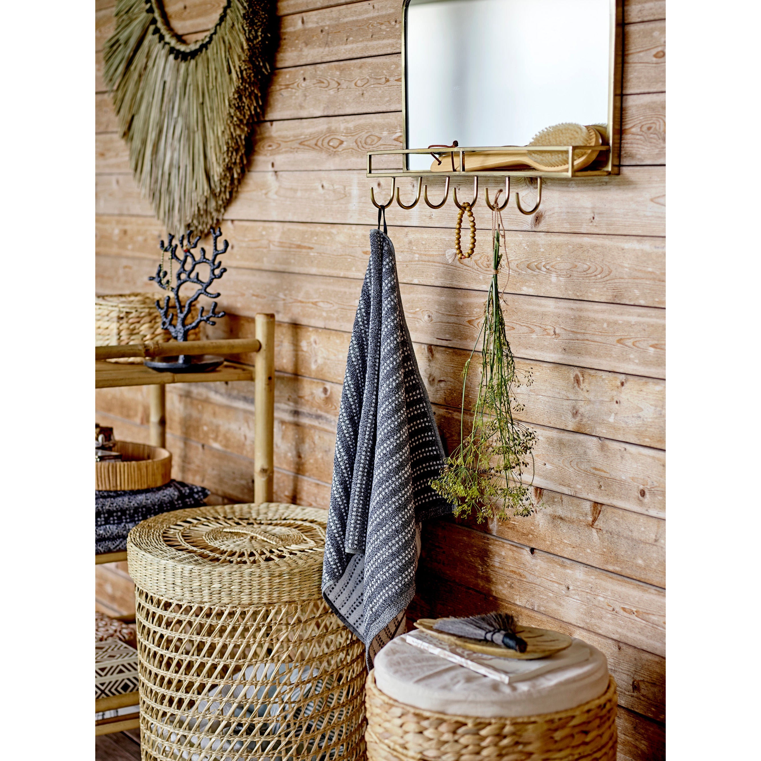 Bloomingville Shona Basket W/kansi, luonto, Vandhyacinth