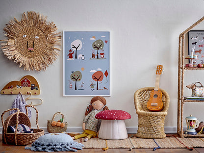 Bloomingville MINI Lue Puf, Rød, Polyester - Bloomingville MINI - DesignGaragen.dk