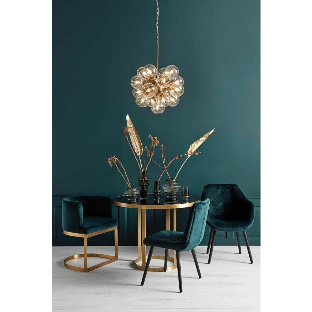 Nordal ATOMIC pendel i glas til 17 pærer - ø57 cm - gylden - Nordal - DesignGaragen.dk