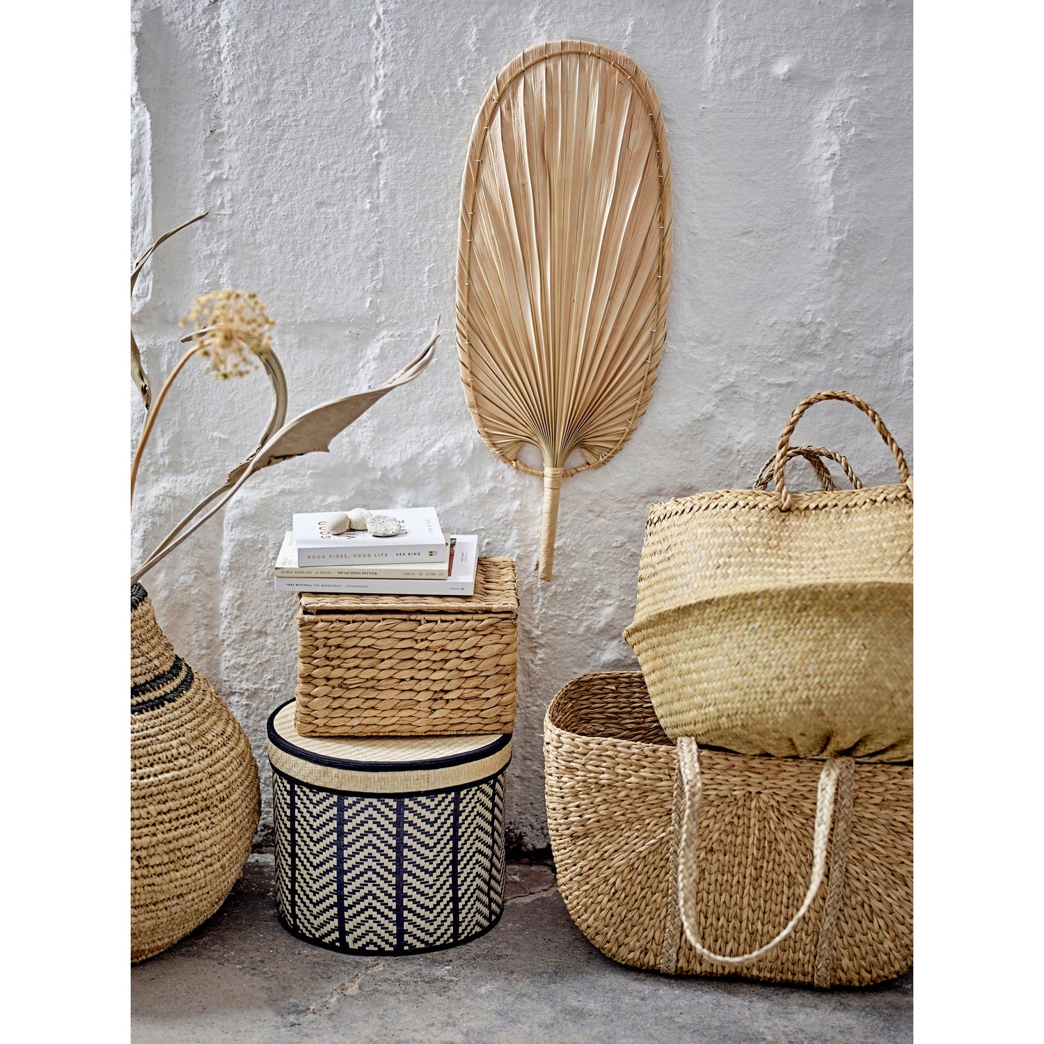 Bloomingville Gils Basket W/kansi, luonto, Vandhyacinth