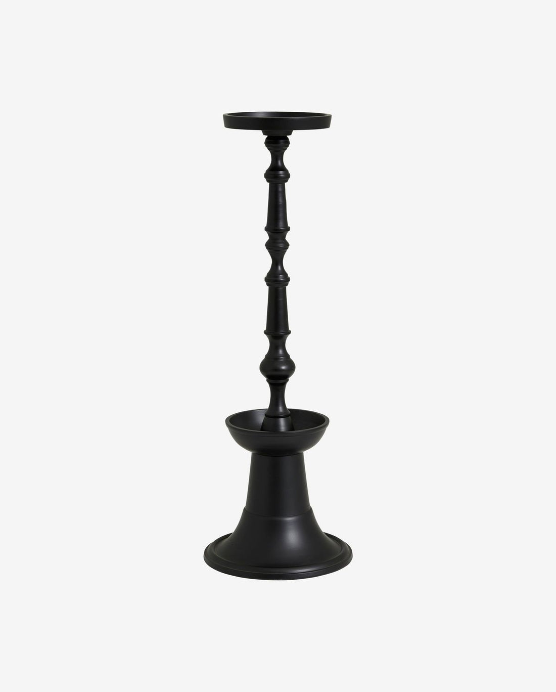 Flores korkea kynttilänjalka kynttilöiden estämiseksi - H48 cm - musta