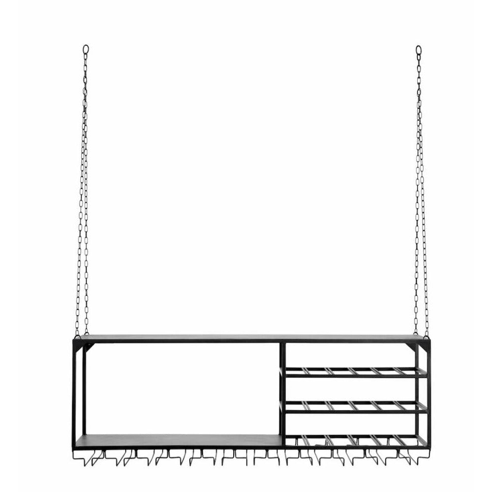 Nordal LOFT keittiöhylly rautaa ripustettavaksi - 120x30 cm - musta