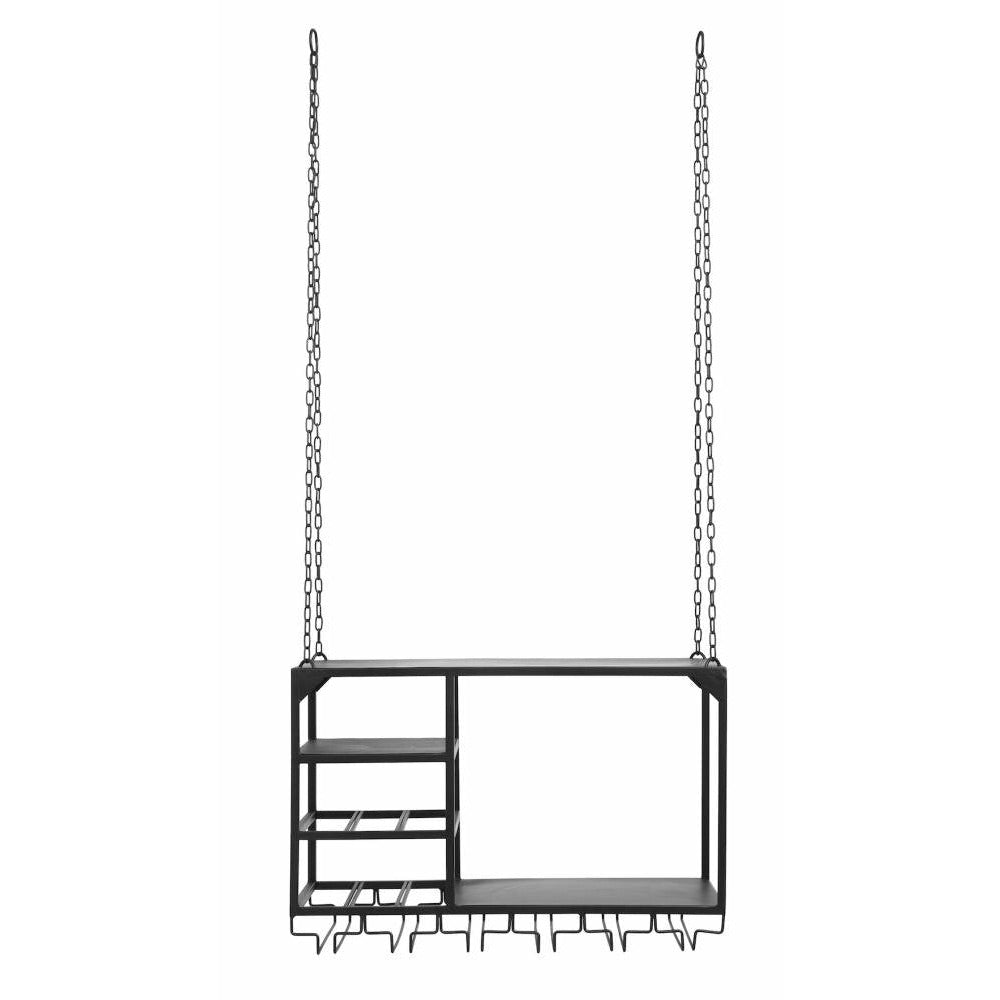 Nordal LOFT keittiöhylly rautaa ripustettavaksi - 65x30 cm - musta