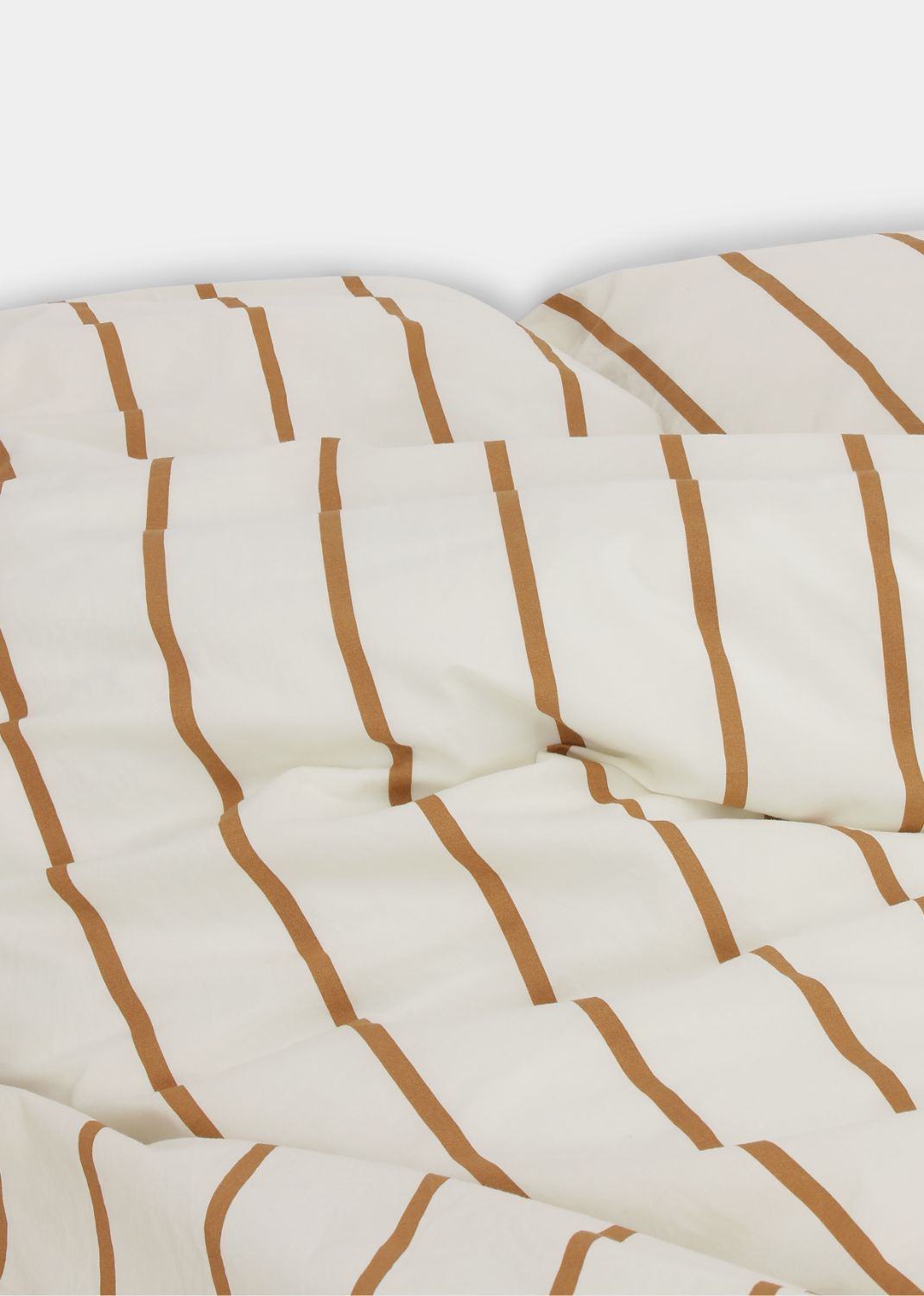 Sekan Studio Blank X Sekan - Cotton Percale Bed Set - Taupe Strib