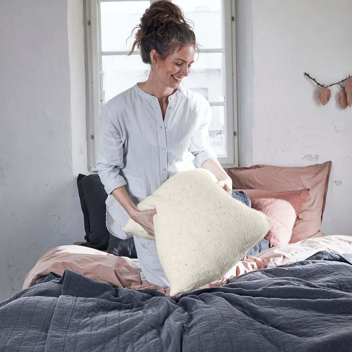 By Nord koristeellinen tyynynpäällinen, Ingeborg, Haze-l: 50 cm, leveys: 50 cm