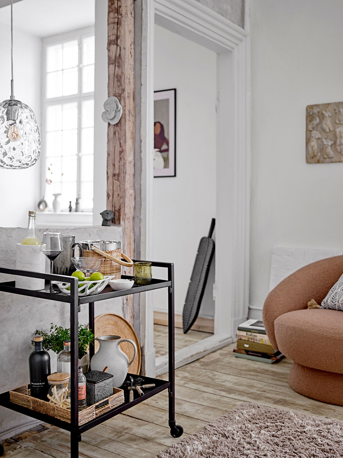 Bloomingville Yvette -viinilasi, harmaa, lasi