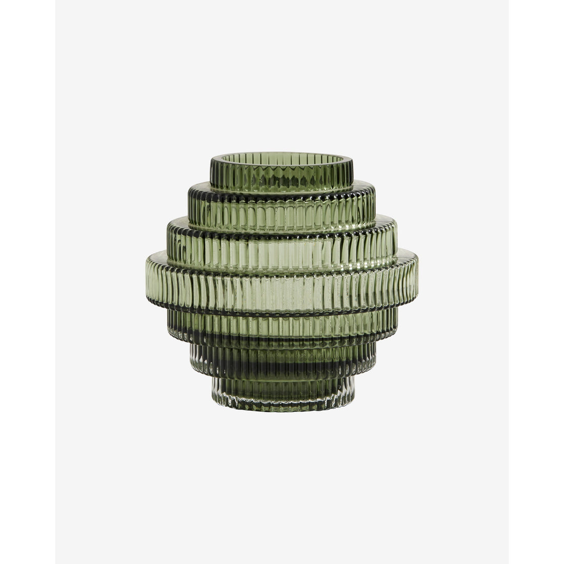 RILL vase med riller - h16 cm - vissengrøn - Nordal - DesignGaragen.dk