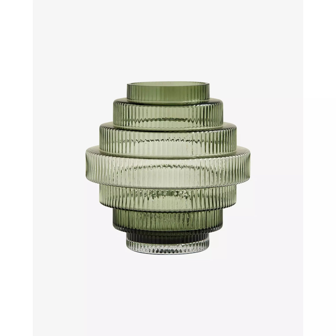 Nordal - RILL vase med riller - h24 cm - vissengrøn - Nordal - DesignGaragen.dk