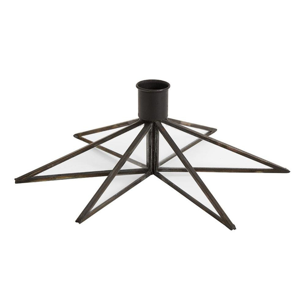 Nordal - Lysestage i jern og glas – stjerne – ø21 cm – sort - Nordal - DesignGaragen.dk