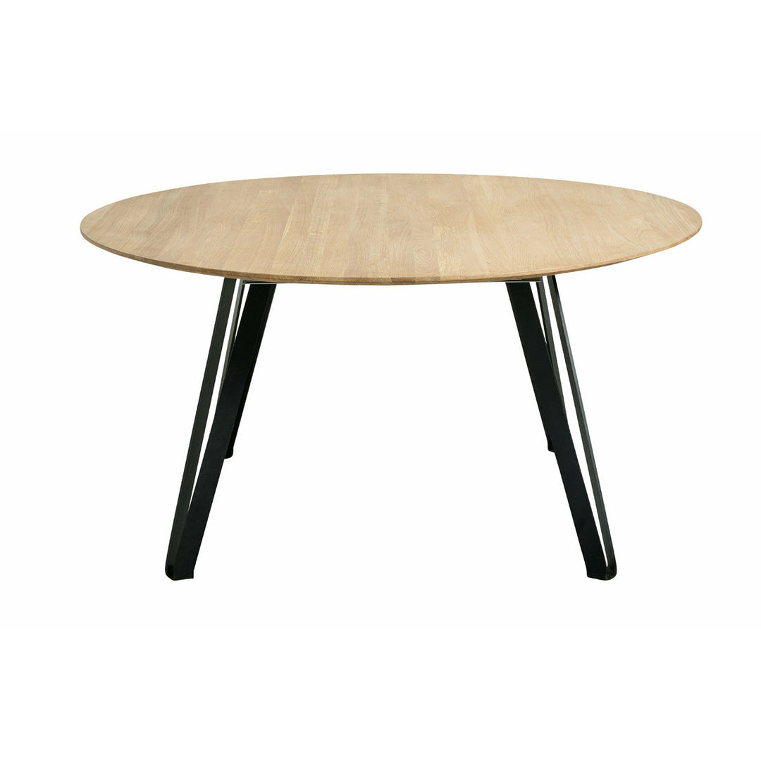 Muubs Spisebord Space Natural Ø120 - A03 Natural oil - Eg m/ stålben - H: 75 Ø: 120 cm - DesignGaragen.dk.