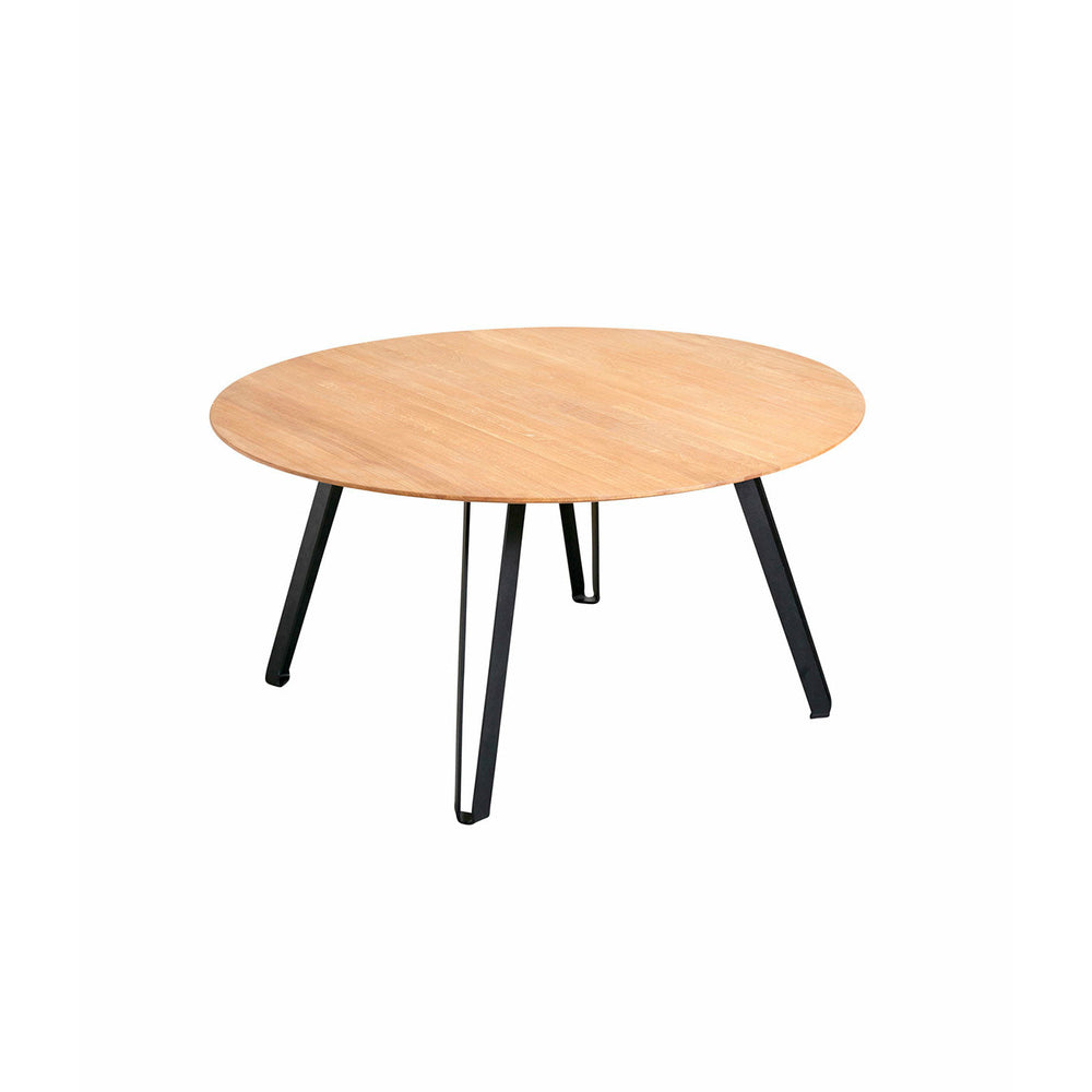 Muubs Spisebord Space Natural Ø120 - A03 Natural oil - Eg m/ stålben - H: 75 Ø: 120 cm - DesignGaragen.dk.