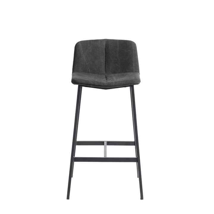 Muubs Barstol Chamfer Anthracite 65 - Antracit/Sort - Kanvas stof/Powder coated met. W49 H84 D41cm - DesignGaragen.dk.