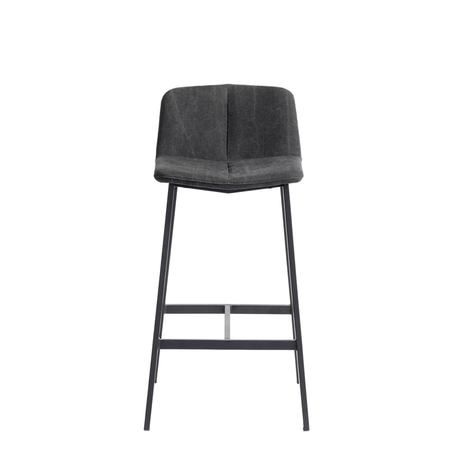Muubs Barstol Chamfer Anthracite 65 - Antracit/Sort - Kanvas stof/Powder coated met. W49 H84 D41cm - DesignGaragen.dk.