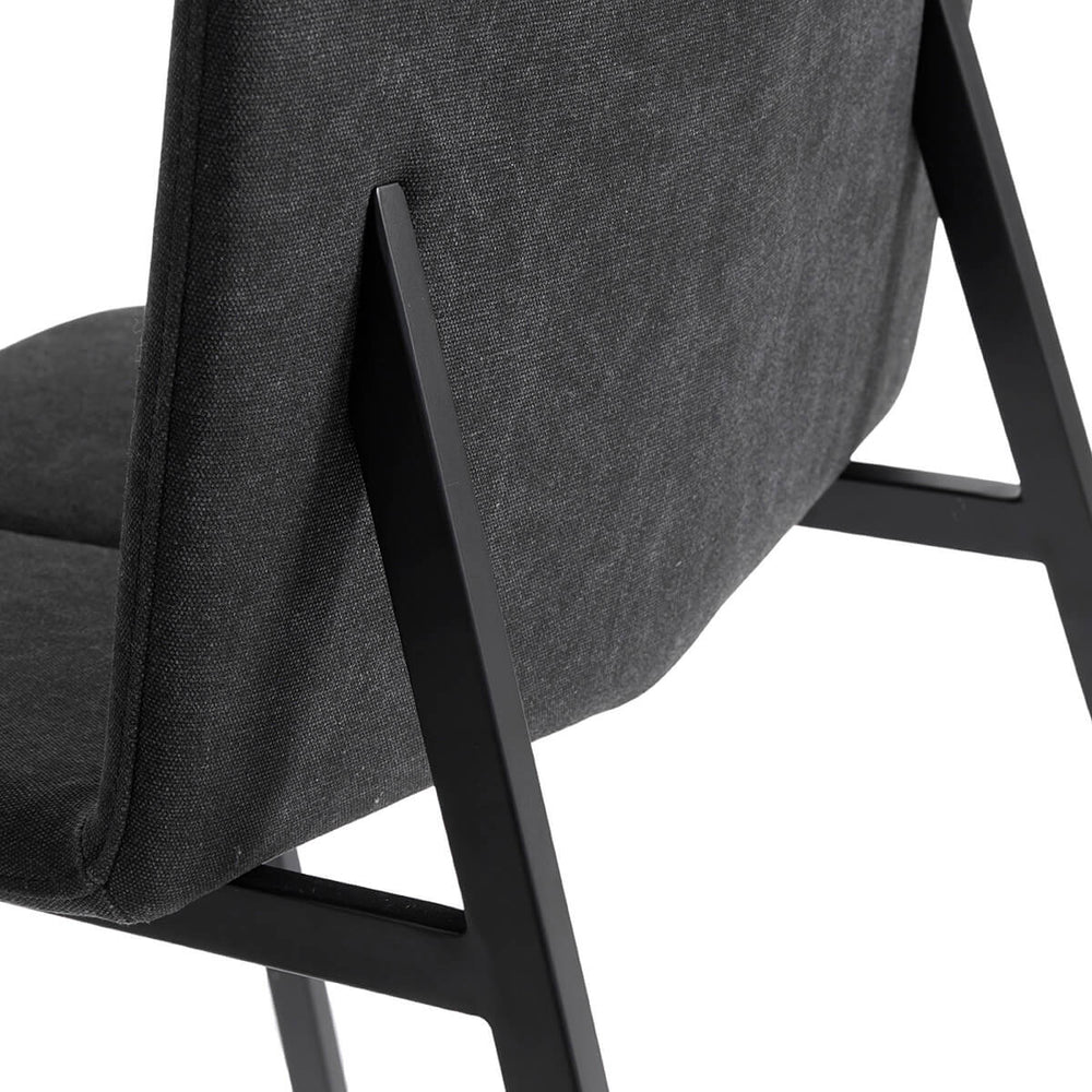 Muubs Barstol Chamfer Anthracite 65 - Antracit/Sort - Kanvas stof/Powder coated met. W49 H84 D41cm - DesignGaragen.dk.