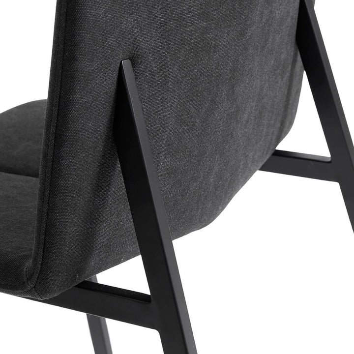 Muubs Barstol Chamfer Anthracite 65 - Antracit/Sort - Kanvas stof/Powder coated met. W49 H84 D41cm - DesignGaragen.dk.