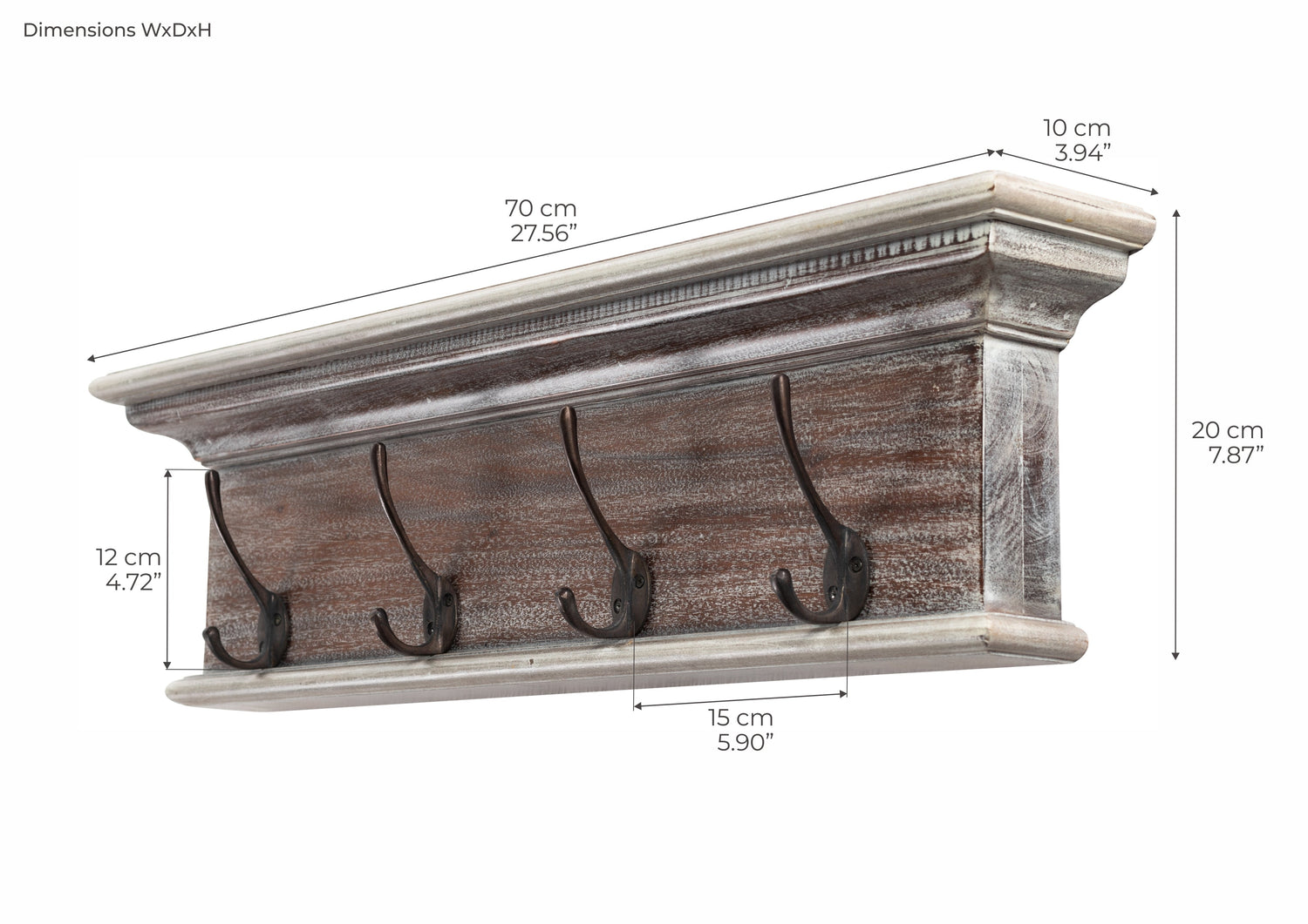 Halifax Knagerække Farve 4 Kroge Naturlig Wash - NovaSolo - DesignGaragen.dk
