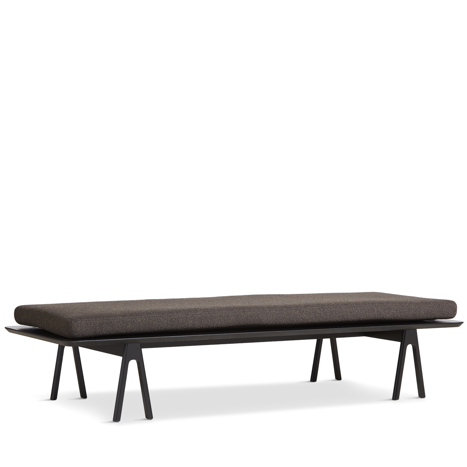 WOUD - Level daybed - Dark brown bouclé/black 190x76,50x41 cm - WOUD - DesignGaragen.dk