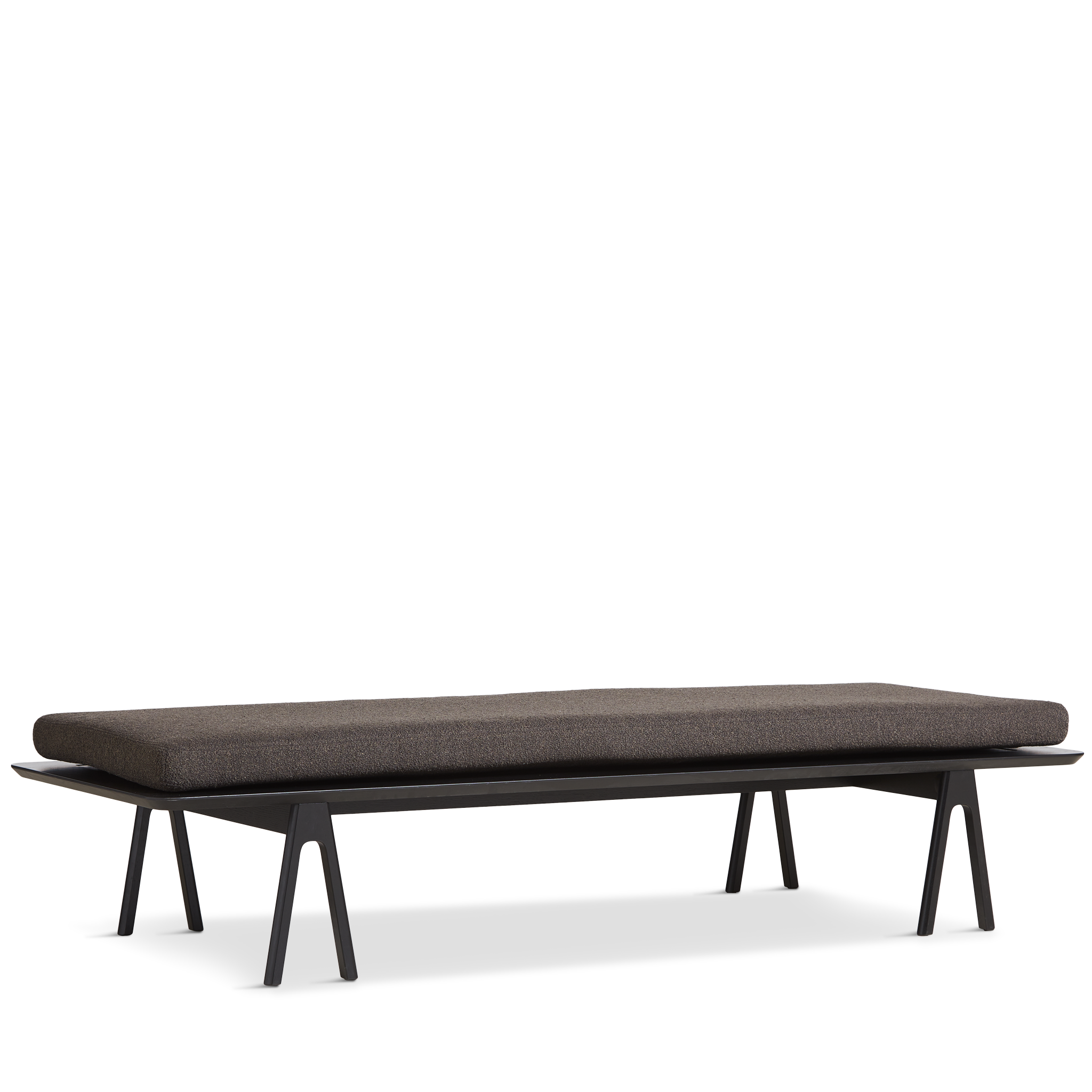 WOUD - Level daybed - Dark brown bouclé/black 190x76,50x41 cm - WOUD - DesignGaragen.dk