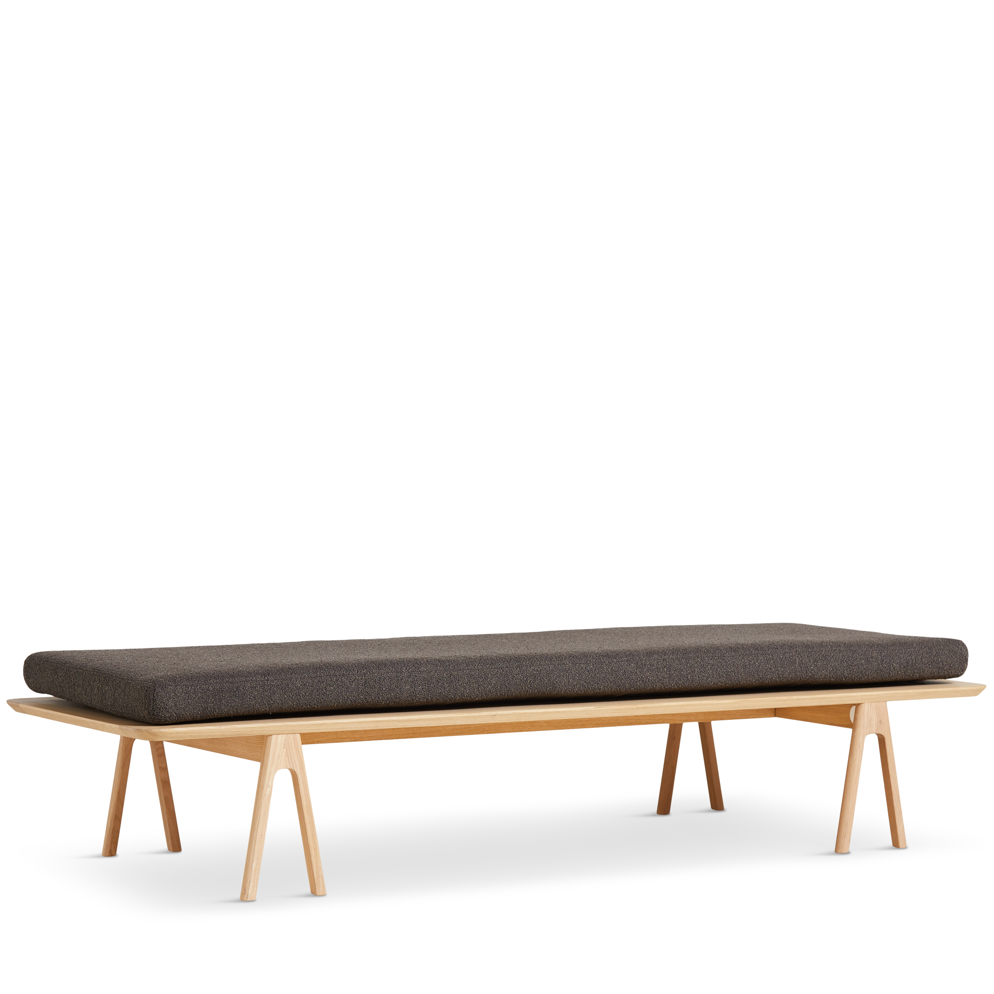 WOUD - Level daybed - Dark brown bouclé/oak 190x76,50x41 cm - WOUD - DesignGaragen.dk