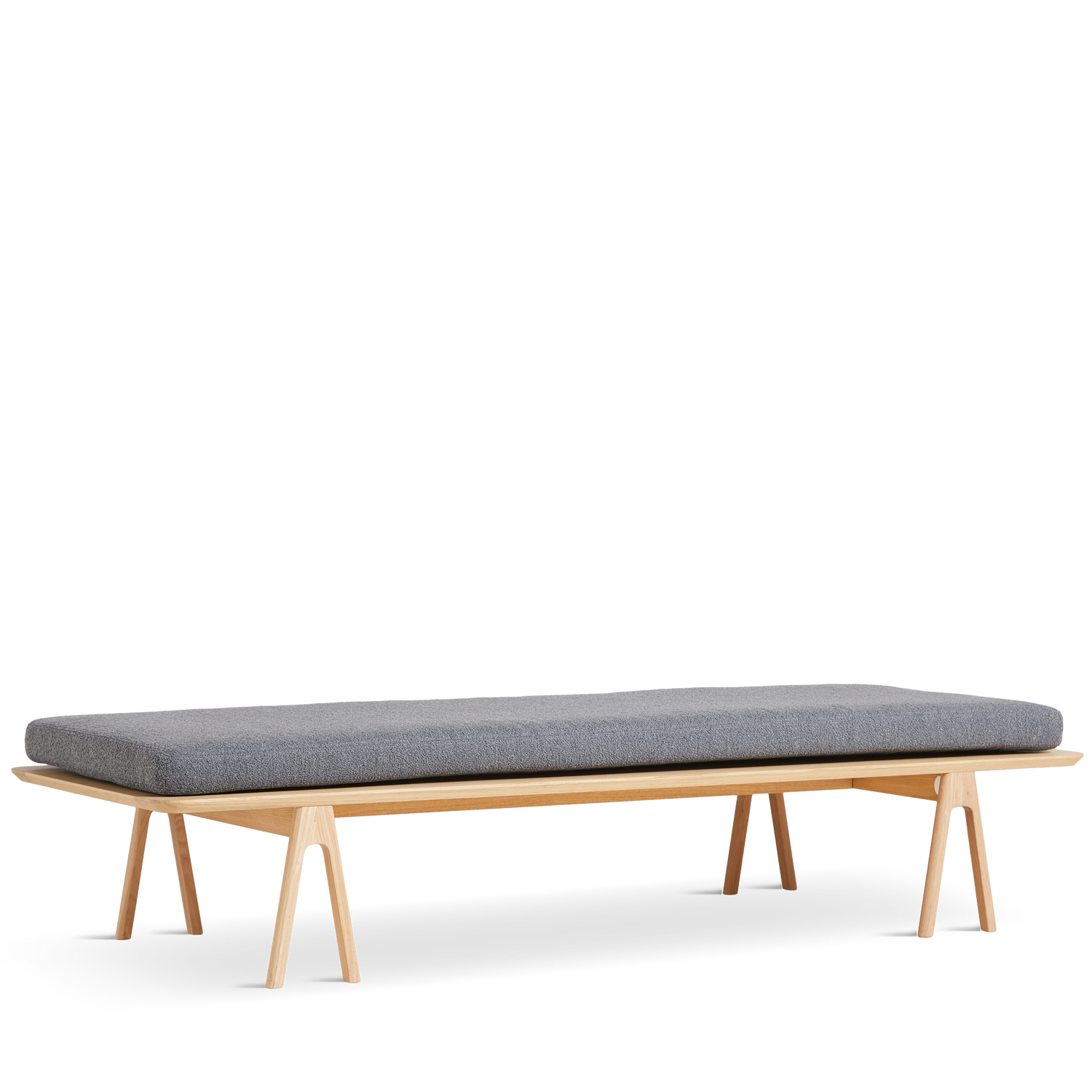 Woud - Taso -sohva - Harmaa bouclé/Oak 190x76.50x41 cm