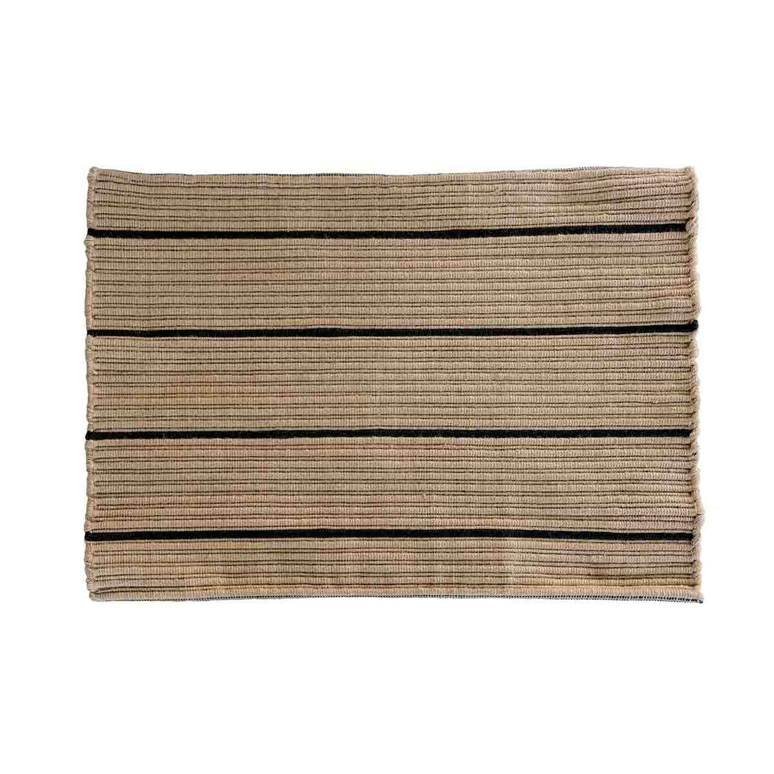 Stripe Doormat 50x72 cm - beige/musta - kierrätetty polyesteri