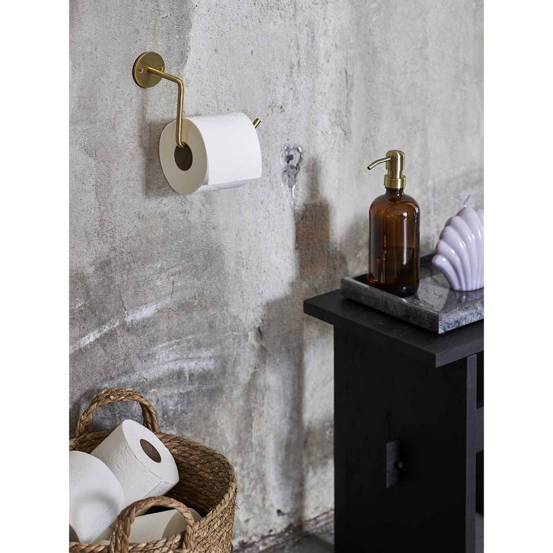 Seinä wc -rullapidike - messinki