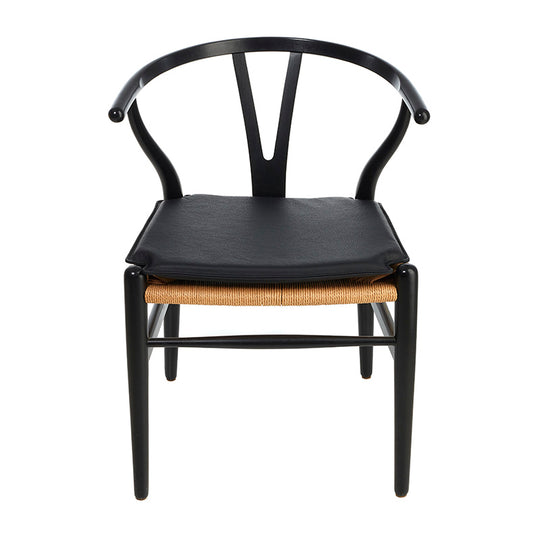 Hynde til Hans J. Wegner Y-stol CH24 i sort læder - Hynder til Hans J. Wegner CH24 Y-stol - DesignGaragen.dk