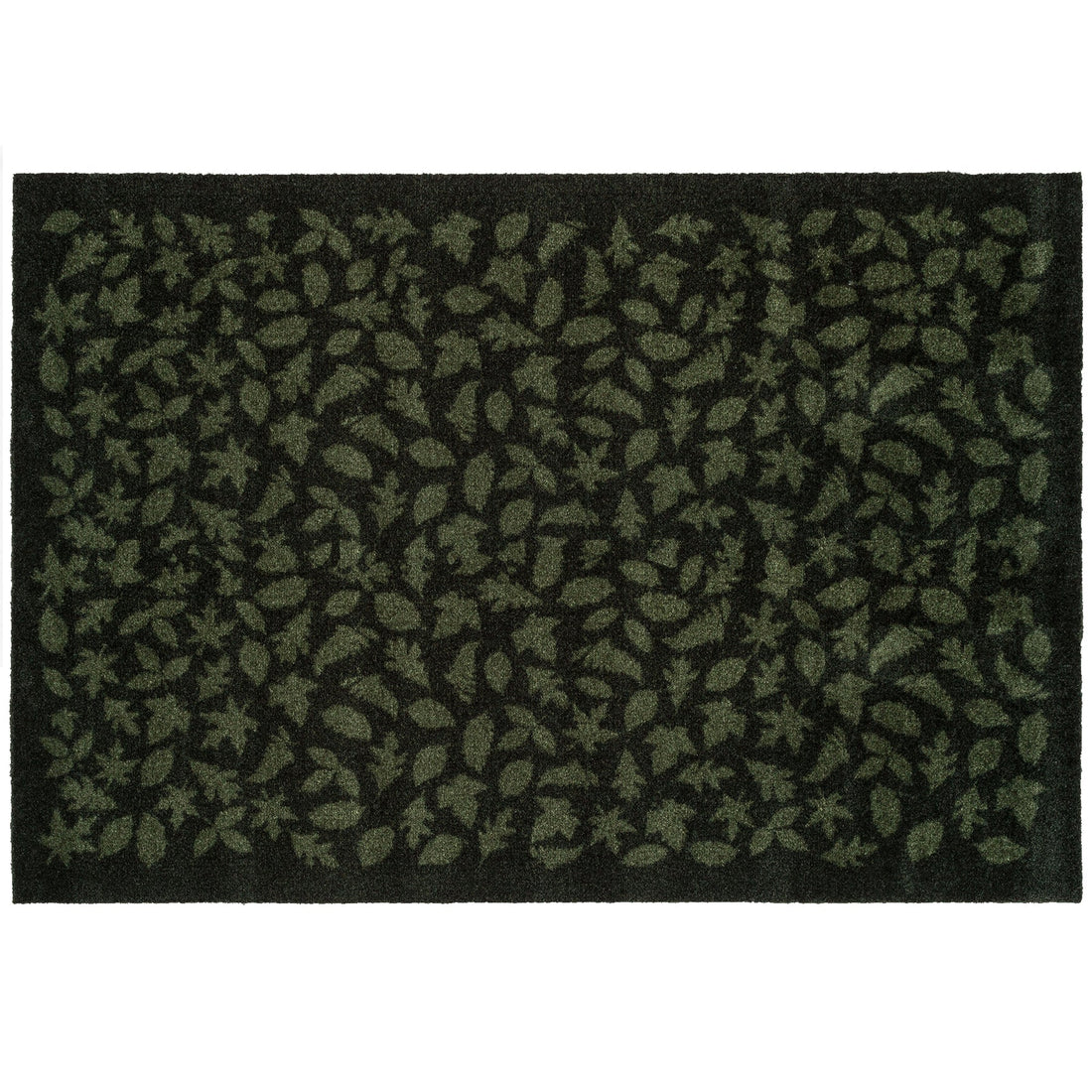 KELTAINEN MATTO 90 x 130 CM - LEHTI/TUMMAN VIHREÄ
