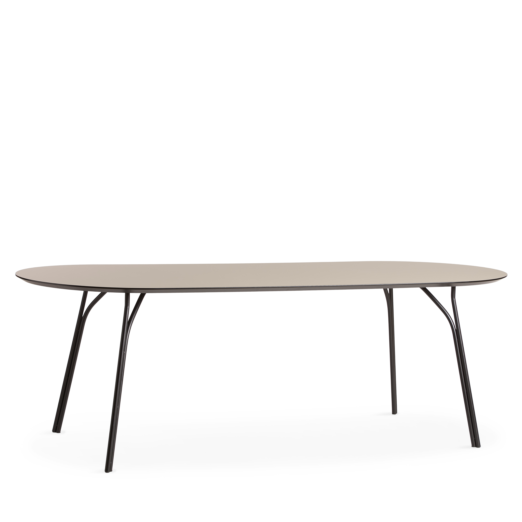Woud - puun ruokapöytä (220 cm) - beige/musta