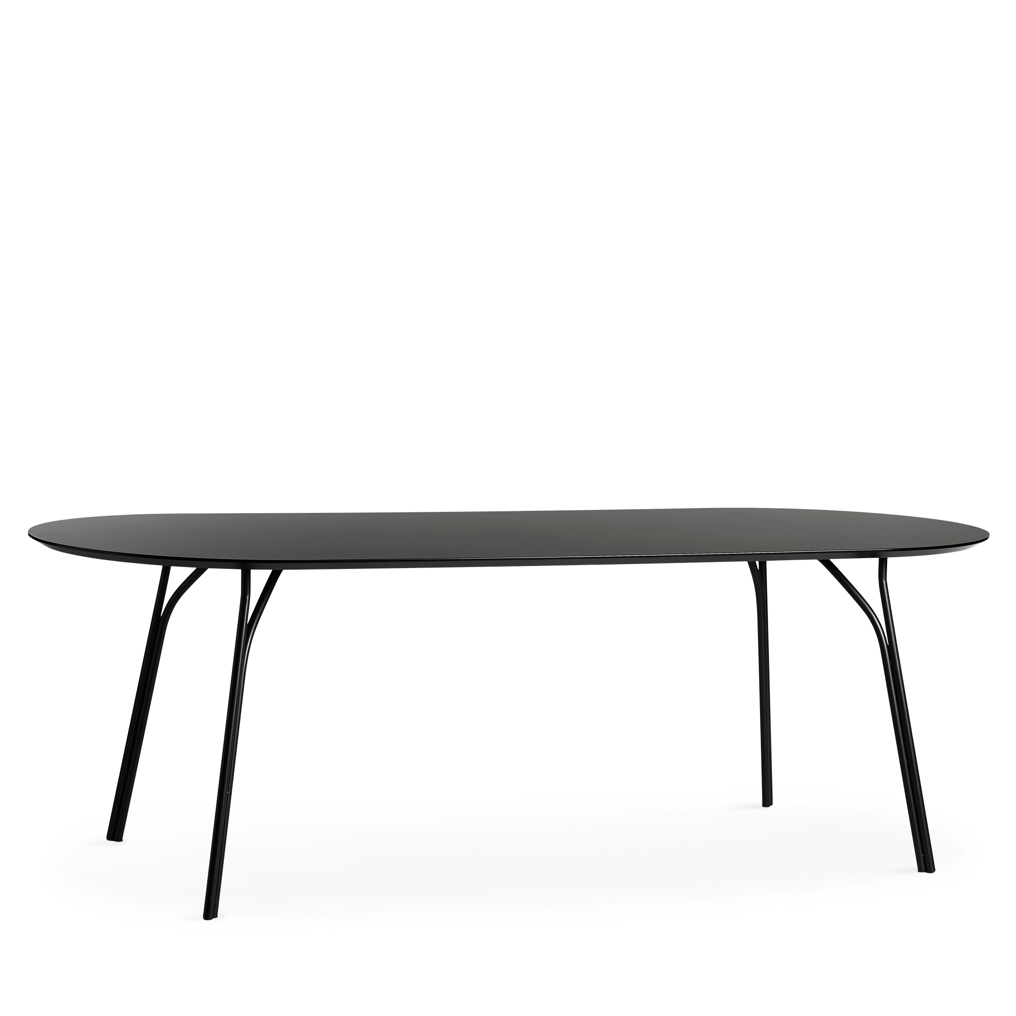 Woud - puun ruokapöytä (220 cm) - hiili musta/musta