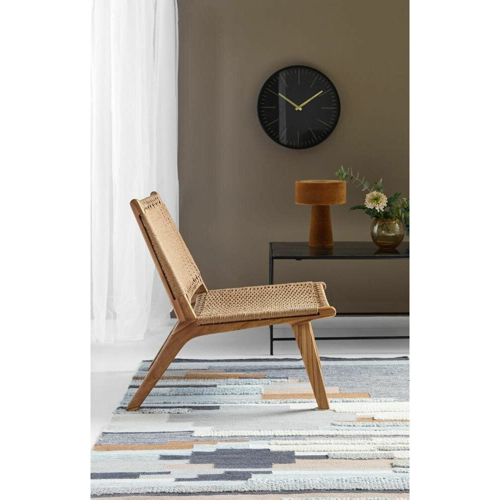 Nordal Onyx -seinäkello lasilla - Ø45 cm - musta/messinki