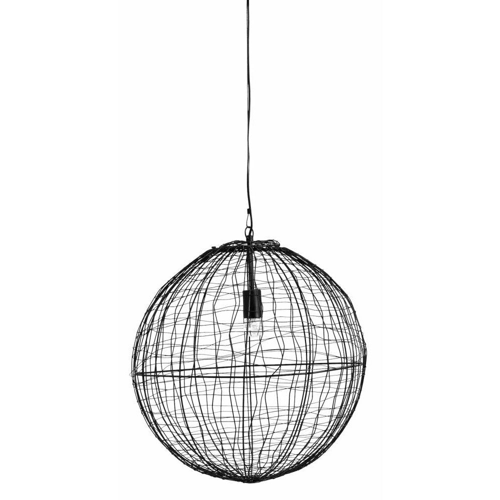 Nordal SELENE pyöreä riipus metallilangalla - ø50 cm - musta