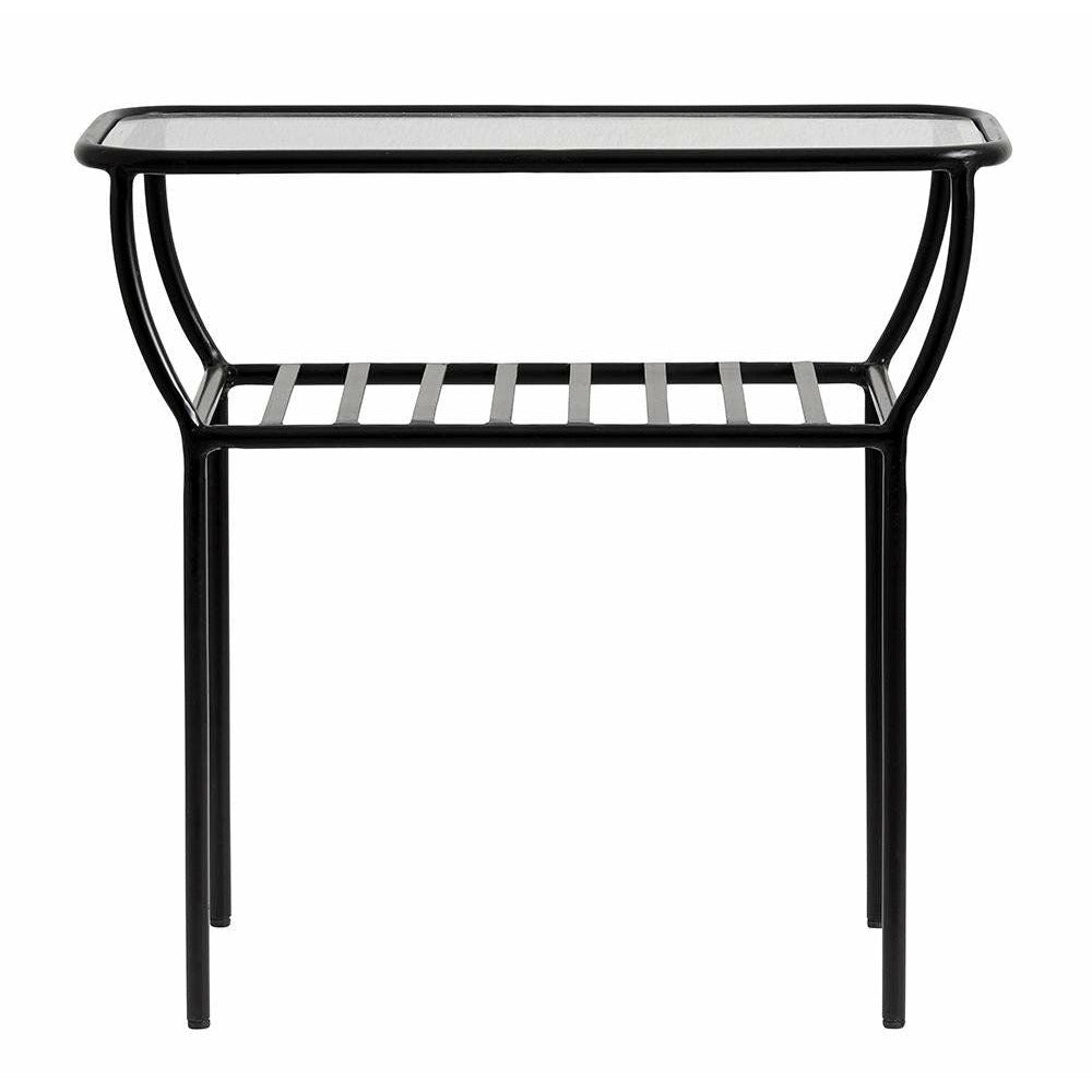 Nordal CHIC sivupöytä / yöpöytä rautaa ja lasia - 50x25 cm - musta