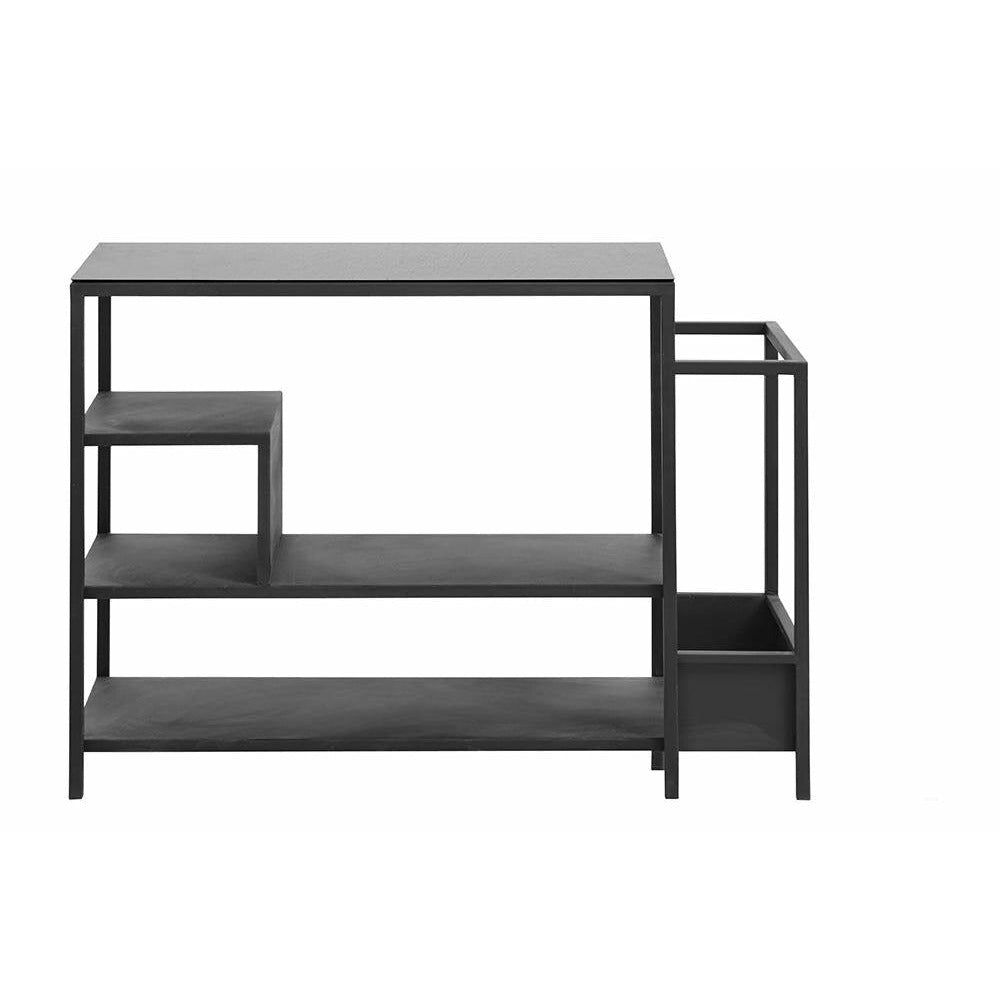 Nordal Skoreol i jern med glasbordplade - 59x85 cm - sort - Nordal - DesignGaragen.dk