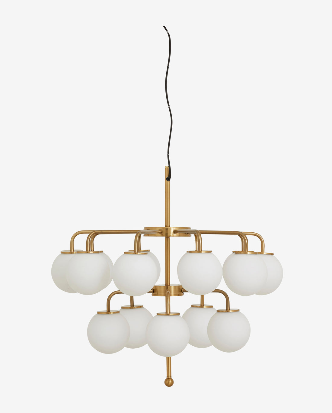 Palma kattokruunu - Ø74 cm - messinki/valkoinen