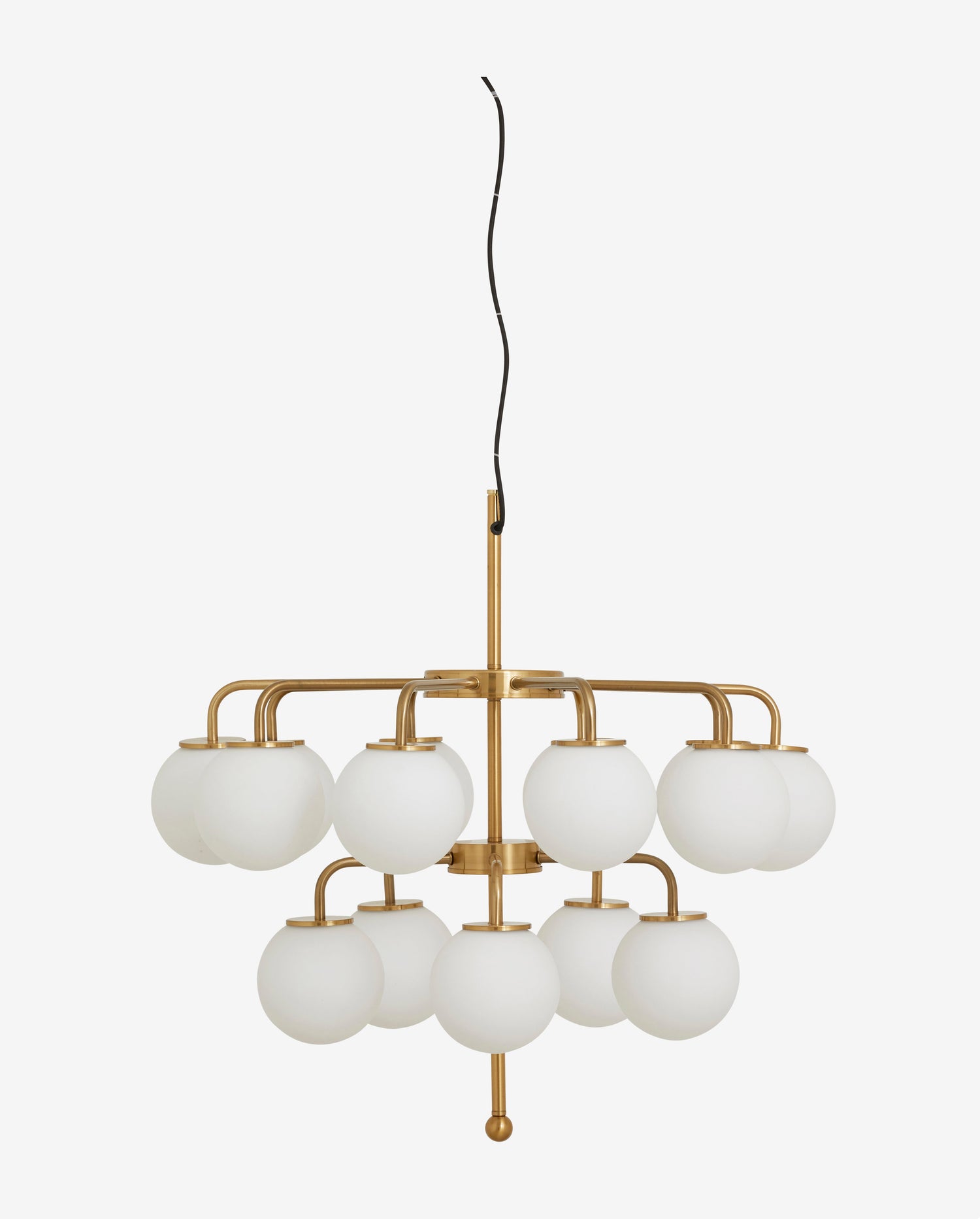 Palma kattokruunu - Ø74 cm - messinki/valkoinen