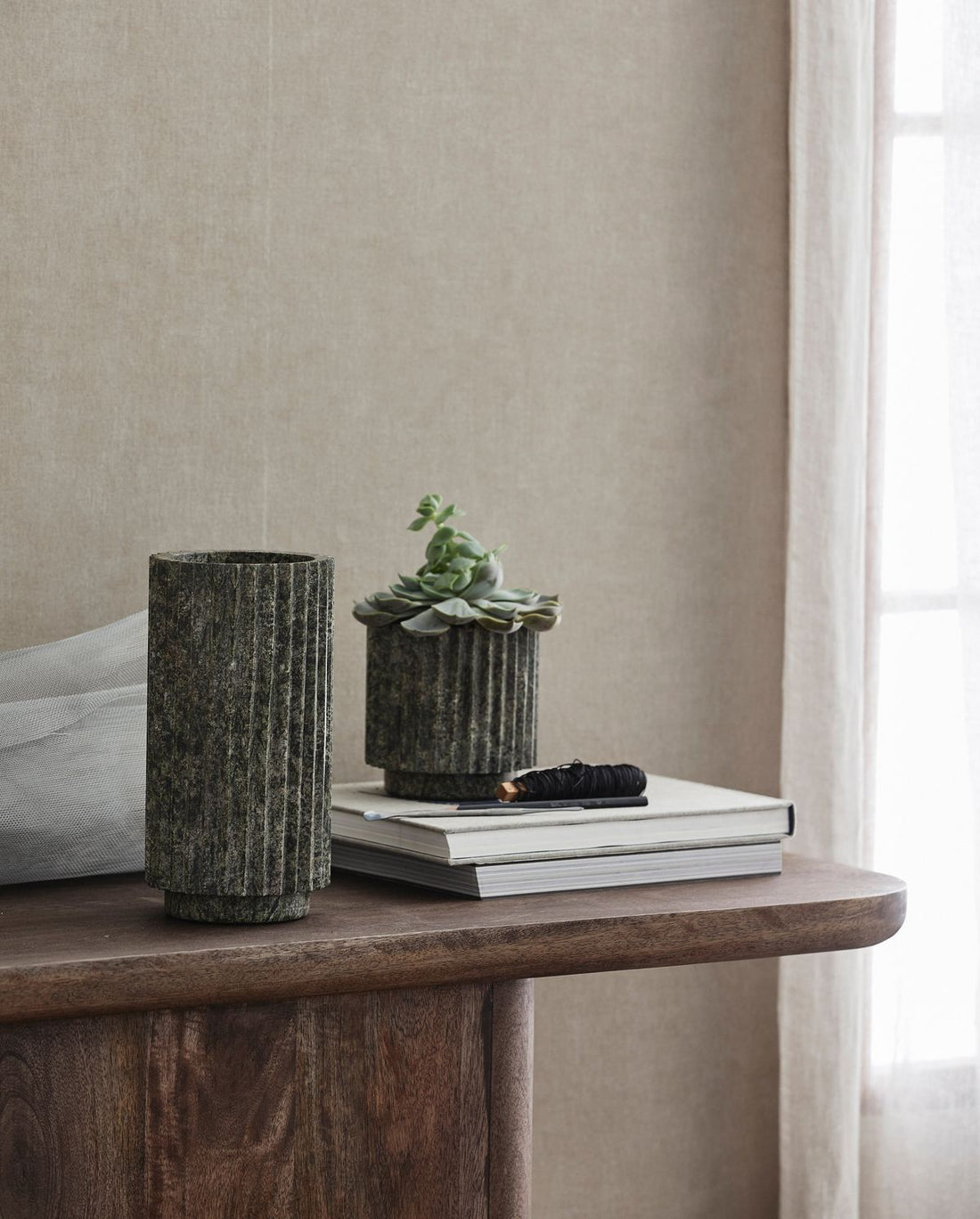 Loon -maljakko - vihreä marmori