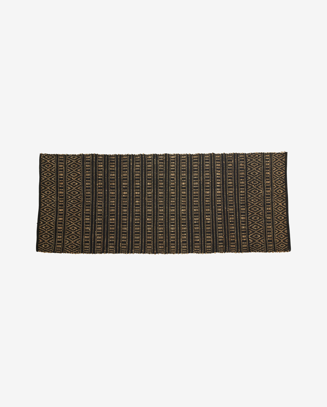 Farah -viltti puuvilla- ja meriruohossa 250x100 cm - musta/luonto
