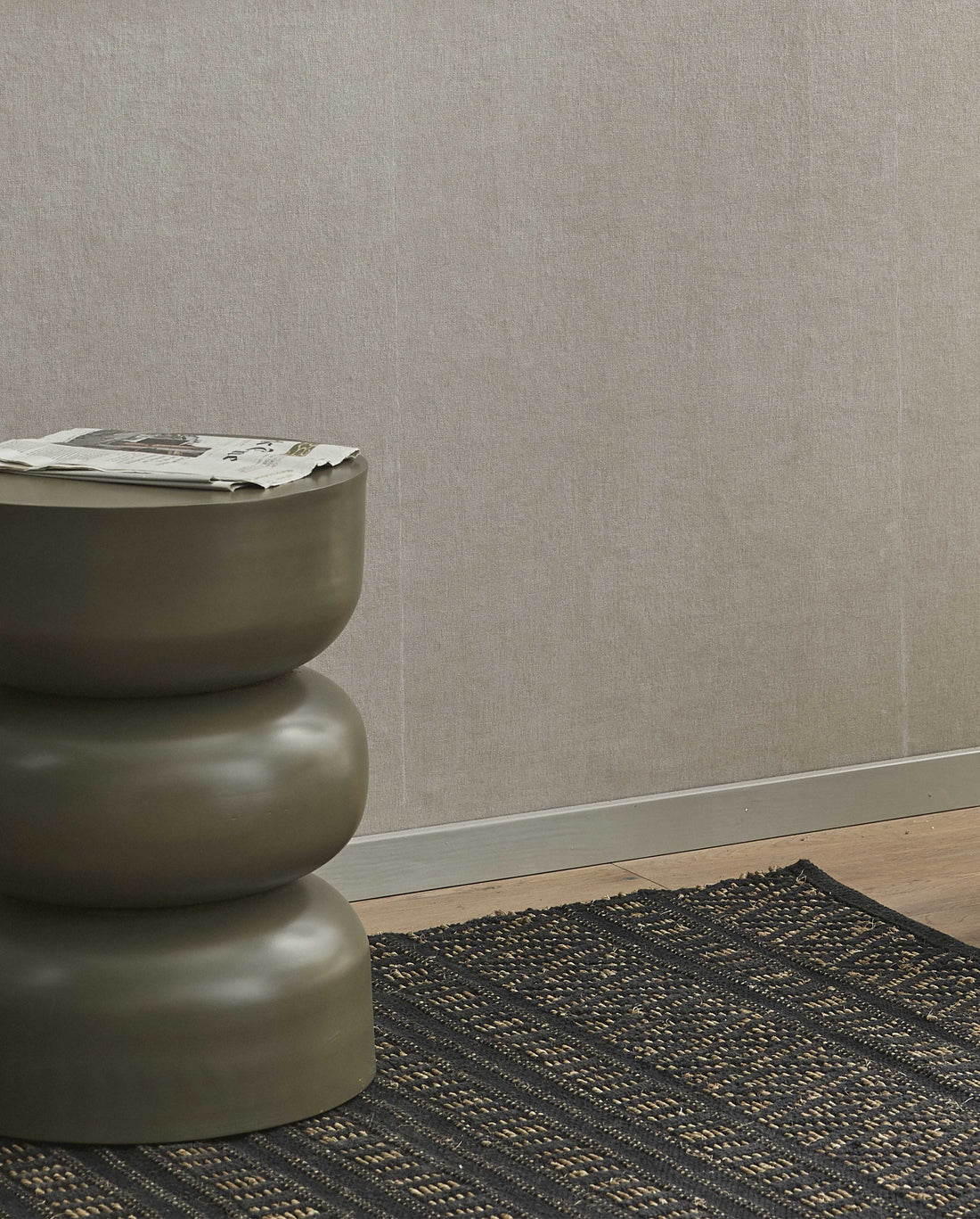 Farah -viltti puuvilla- ja meriruohossa 240x160 cm - musta/luonto