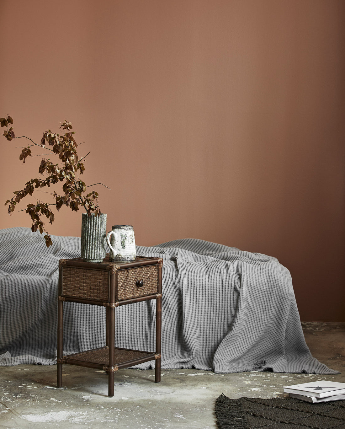 Jutan -viltti juutissa 60x90 cm - ruskea/vihreä