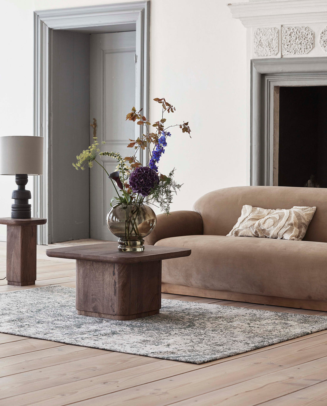 Aria Jacquard kudottu matto - 160x240 cm - vihreä/beige