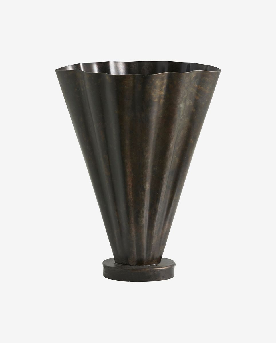 Coll -maljakko raudassa, antiikkipinta - H36 cm - ruskea