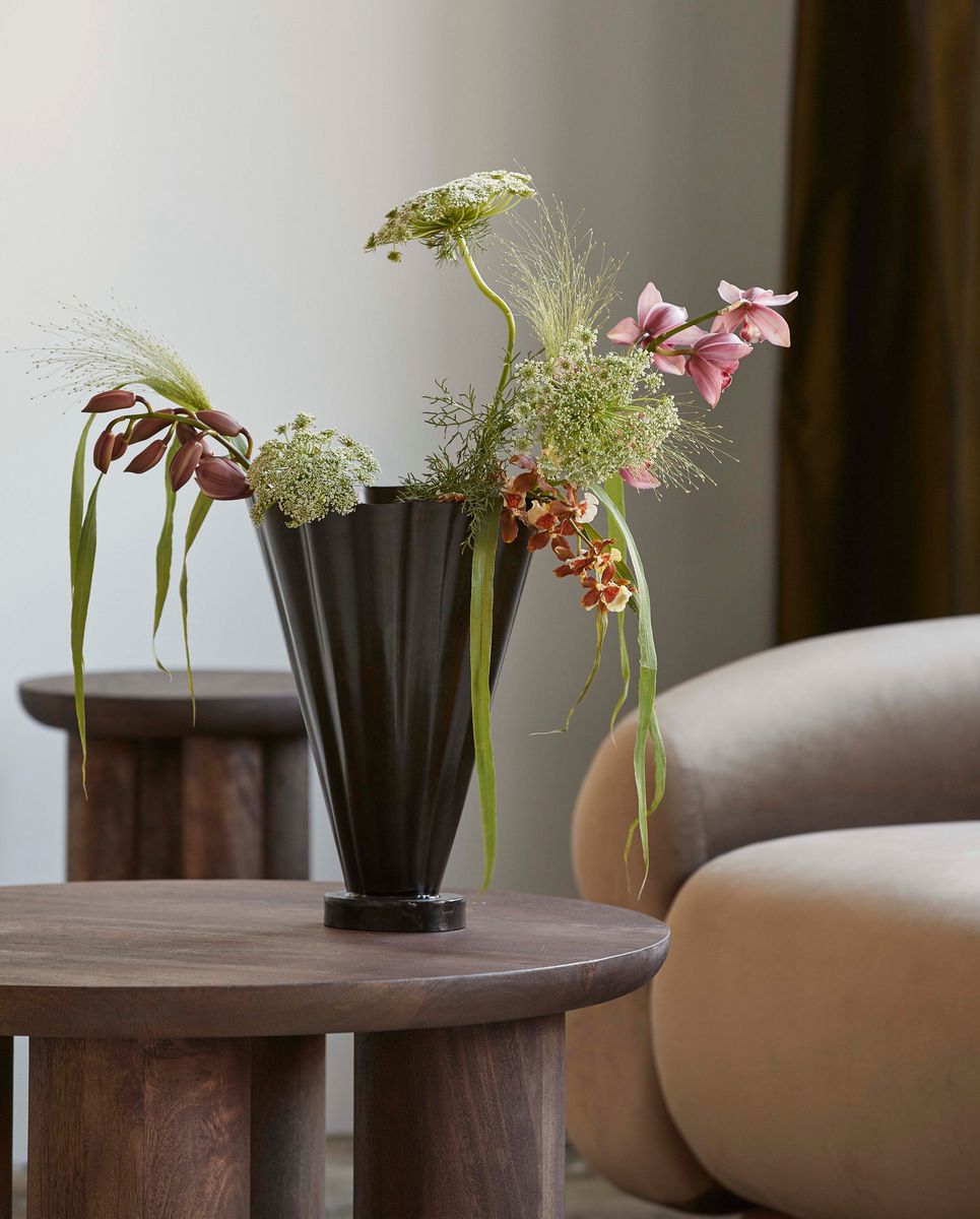 Coll -maljakko raudassa, antiikkipinta - H36 cm - ruskea