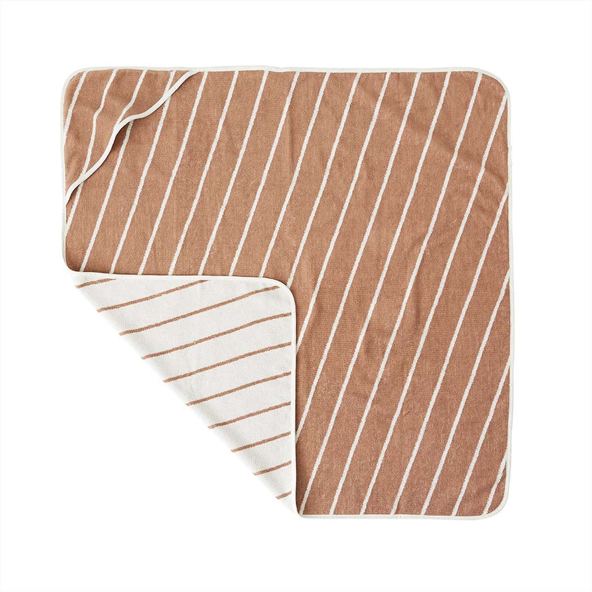 Oyoy Mini Raita -pyyhe hupella - pilvi / karamelli