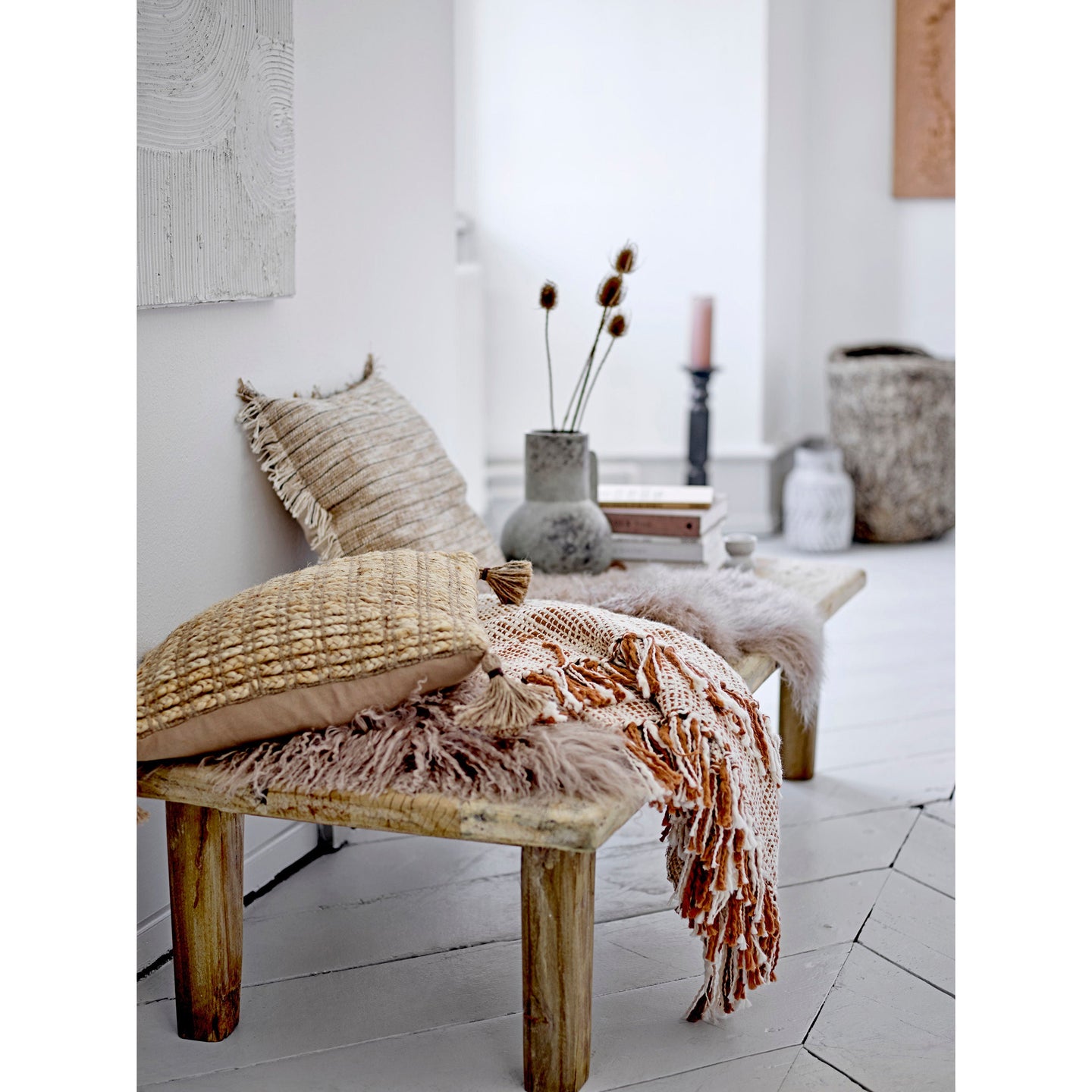 Bloomingville Felina Cushion, Natur, Jute - Bloomingville - DesignGaragen.dk
