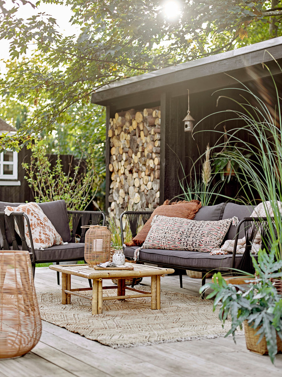 Bloomingville Sarona Lantern w/lasi, luonto, rottinki