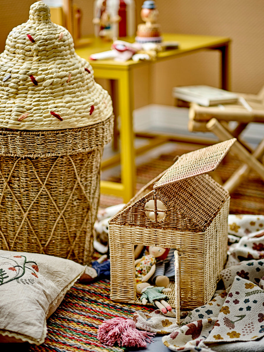 Bloomingville MINI Cillie Kurv m/Låg, Natur, Vandhyacint - Bloomingville MINI - DesignGaragen.dk