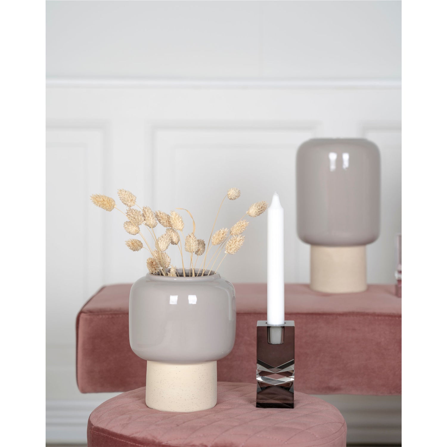 Maljakko - maljakko keramiikassa, harmaa, Ø15x27 cm